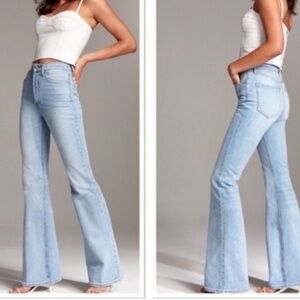 Denim Forum The Marianna High Rise Flare, Light Blue Jeans